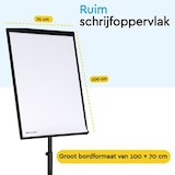 thumbnail of BRASQ Flipover Verrijdbaar - 70x100 cm - Verstelbaar Whiteboard - Incl. 25 vellen papier en access. - Uitschuifbare Armen - met Haken - Zwart