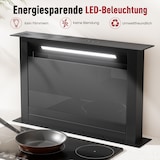 thumbnail of A++ Downdraft Dunstabzugshaube 60cm Umluft & Abluft mit 600 m³/h Luftleistung, versenkbare Abzugshaube mit 2 Aktivkohlefiltern, 2 Fettfilter, 8 Stufen