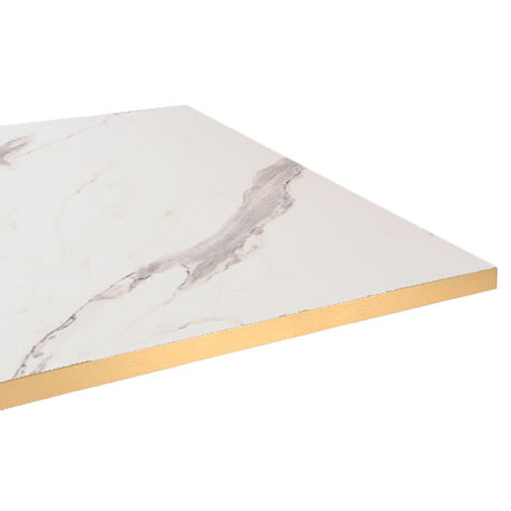 Restootab - Tablero 160x80 diseño mármol blanco cantos latón