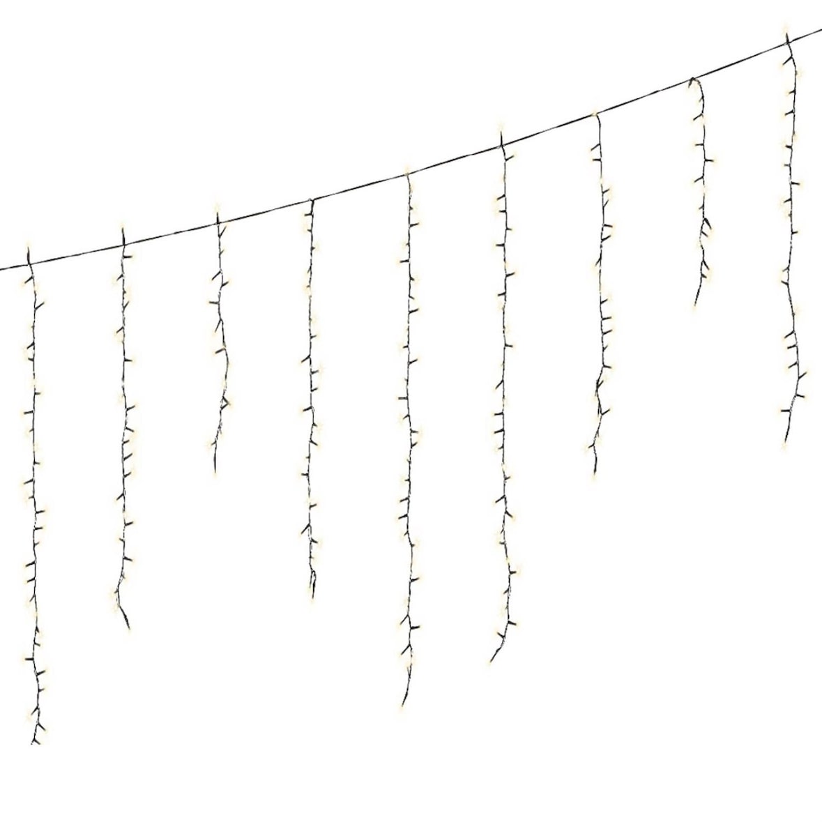 LED Lichtervorhang Eisregen 16 Stränge Icicle warmweiß 3,75m Innen/Außen