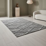 thumbnail of Teppich Wohnzimmer 3D Boho Modern Waschbar Strapazierfähig Esszimmer OEKO-TEX Grau 120x170 cm Schadstoffgeprüft – GENF von Kadima Design