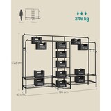 thumbnail of Helloshop26 - Kleiderständer offener Kleiderschrank Garderobenständer mit 7 Ablagen Metallgestell Kleiderstangen für Schlafzimmer 12_0006964