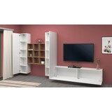 thumbnail of Dmora Wohnzimmermöbel Denis, Wohnzimmer-Set TV-Möbel mit 3 Türen, Mehrzweck-Wohnmöbel, 100 % Made in Italy, cm 270 x 30 h 180, glänzend weiß und Ahorn