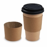 thumbnail of 500x Papier-Manschetten Isolierbanderolen Sleeves braun für Becher O 80 mm