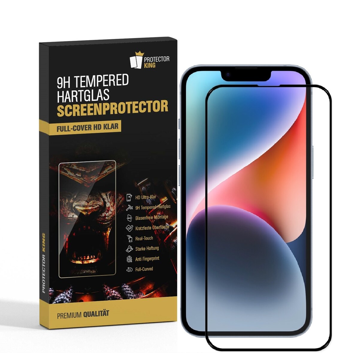 3x 9H Panzerglas für iPhone 14 FULL COVER Displayschutz Panzerfolie Schutzfolie Hartglas Schutzglas Displayglas Tempered Glasfolie Echtglas