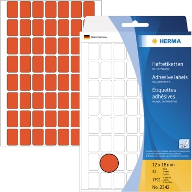 HERMA Vielzwecketikett 2342 12x18mm rot 1.792 St./Pack.