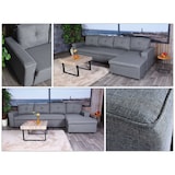 thumbnail of Ecksofa mit Bettkasten HWC-L16, Couch Sofa L-Form, Liegefläche links/rechts Nosagfederung Stoff/Textil 290cm ~ grau