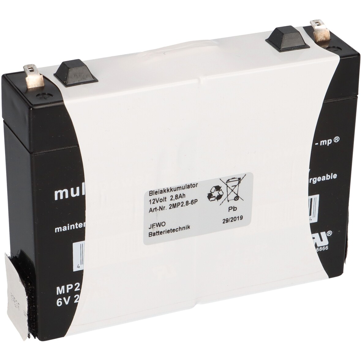 Multipower Blei-Akku MP2,8-12  2MP2,8-6P Pb 12V / 2,8Ah Faston 4,8