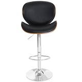 thumbnail of Barhocker Foxrock, Barstuhl, Holz Bugholz Retro-Design ~ Walnuss-Optik, Kunstleder schwarz