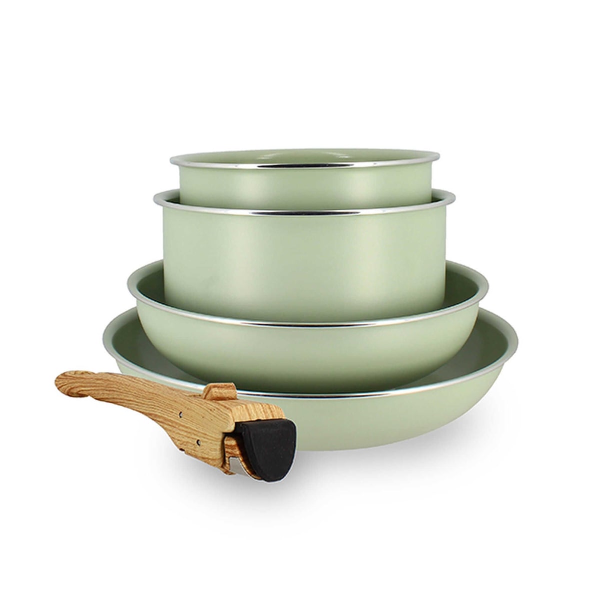 Menastyl - Set de 5 pièces cuisson en aluminium recyclé celadon
