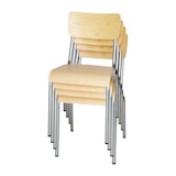 thumbnail of Sillas Bolero Cantina de Acero Galvanizado con Asiento y Respaldo de Madera (4 Piezas)