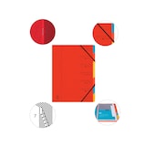 thumbnail of Exacompta - Réf. 54075E - Carton de 12 trieurs dos agrafé - avec élastiques - 7 compartiments - pour A4 - couleur rouge