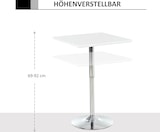 thumbnail of Stehtisch höhenverstellbar Weiß 60x60x92 cm quadratisch MDF Tischplatte Stahlgestell mit rutschfesten Gummifüßen modern für Küche Balkon