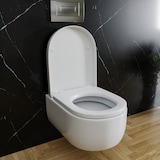 thumbnail of Sedile WC Copriwater Tavoletta UNIVERSALE Rapido Montaggio Con Soft Close Chiusura Ammortizzata In Plastica Antibatterica 458x361 Mm Bianco (Forma D)