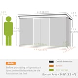 thumbnail of Gerätehaus aus Stahl Dunkelgrau 280x130x172 cm, wetterbeständig mit Schrägdach und Lüftung