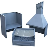 thumbnail of FLORES CORTES - 33707 - Barbacoa Jardin para Leña y Carbón con Campana 600 mm. 3 Alturas