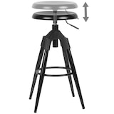 thumbnail of Industrie Barhocker `Tiber`: Höhenverstellbar, drehbar, Eisenmaterial, Kunststoffkappen, 72-80 cm. Schwarz, 53x53x80 cm | Kadima Design