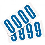 thumbnail of Aufkleber I Kombipackung Ziffer 0-9, weiß/blau, Folie, SH 95mm, 47x98mm, 8 je Ziffer/Packung