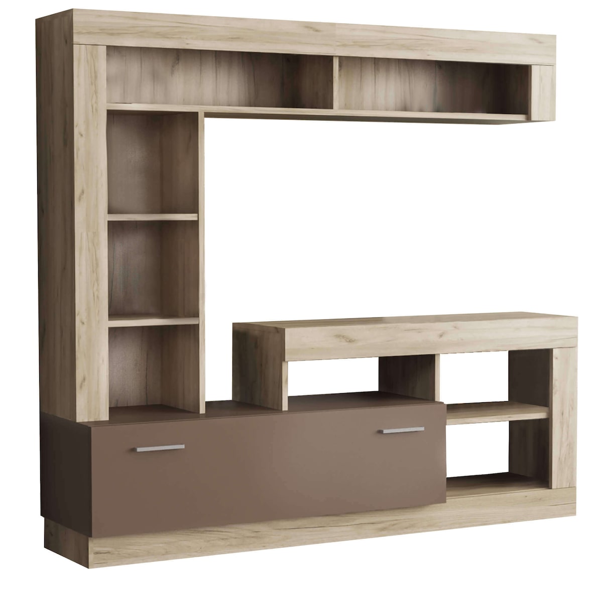 TACITO parete attrezzata porta tv soggiorno moderna di design 170x42x170 h colore Taupe