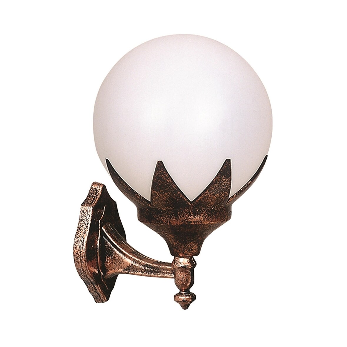 Lampada da parete per esterni Lentua, lampada rivolta verso l'alto, stile antico, in fusione di alluminio in bianco/oro, E27, lampada da esterno vintage per terrazza/veranda/cortile, senza lampadina/e