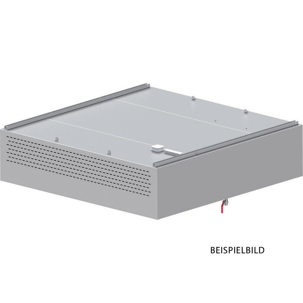 Stalgast Induktions-Deckenhaube mit Kompensation "Basic Line", Kastenform  1400 mm x 2400 mm mit Flammschutzfilter Typ B