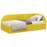 thumbnail of vidaXL Hoekbedframe met hoofdeinde Geel 90 x 190 cm Fluweel