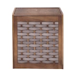 thumbnail of Cesto para roupa suja HWC-G37, cesto para roupa suja, caixa para roupa suja, madeira maciça, vime com aspeto gasto 61x51x35cm ~ castanho