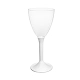 thumbnail of MONOUSO - Mehrweg Weinglas aus PS Fuß Weiß 180ml 2-teilig (20 Stück)