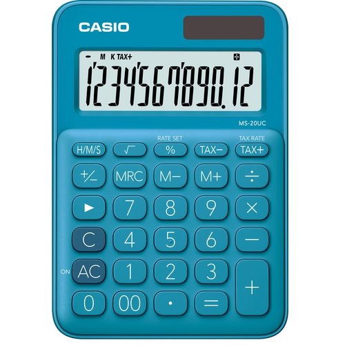 Casio Tischrechner MS-20UC-BU 12-stelliges Display Blau
