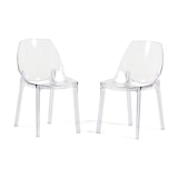 thumbnail of Set de 2 sillas de policarbonato transparente, apilables y monobloque, resistentes, diseño moderno, ideales para cocina, restaurante–Luce–Transparente