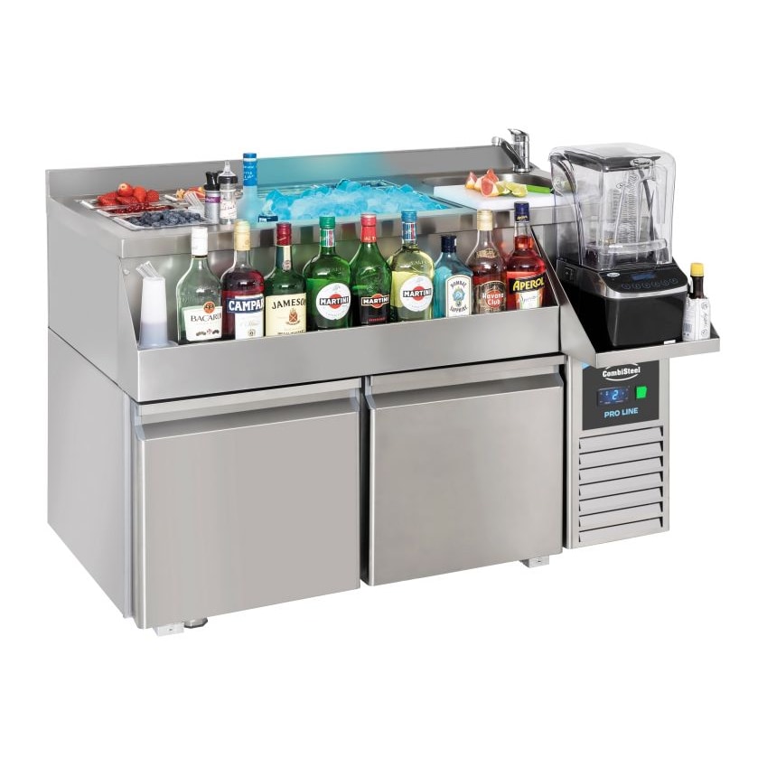 Gekoelde toonbank met 2 deuren en cocktailbar