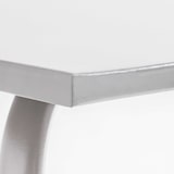 thumbnail of Rechthoekige witte metalen tuintafel - Oviala