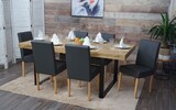 thumbnail of 6er-Set Esszimmerstuhl Stuhl Küchenstuhl klassisch und zeitlos  | HxBxT 90x43x56cm | Sitzhöhe 45cm |  Kunstleder  |  helle Beine |  Grau matt