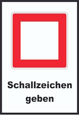 thumbnail of Schallzeichen geben  Schild mit Symbol und text Horn benutzen A4 (210x297mm)