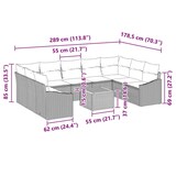thumbnail of vidaXL Garten-Sofa-Set mit Kissen 10 pcs Grau Poly Rattan