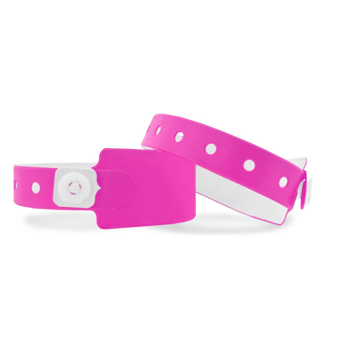 CombiCraft Vinyl Einlassbänder Neonpink mit Druckverschluss - 500 Stück