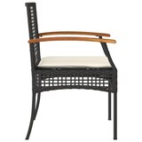 thumbnail of vidaXL 3-tlg. Bistro-Set mit Kissen Schwarz Poly Rattan Akazienholz