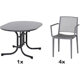 thumbnail of SIENA GARDEN Urban Lights Set 5teilig Square Sessel gastrotauglich grau  mit Tisch Paco 140x90