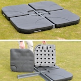 thumbnail of Parasol Meran Pro, horeca marktparasol met vouw Ø 5m polyester/aluminium 28kg ~ groen met standaard