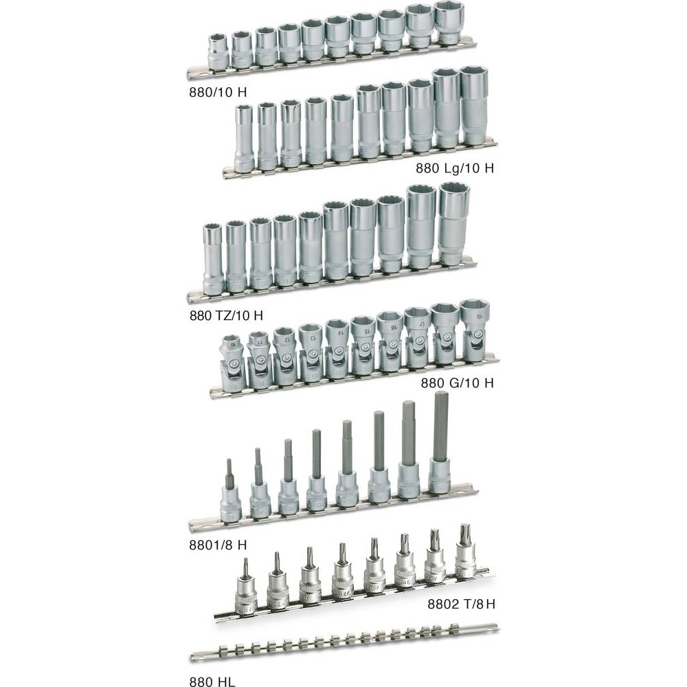 Hazet  880G/10H Außen-Sechskant Gelenk-Steckschlüsseleinsatz-Set     10teilig 3/8" (10 mm)