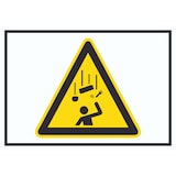 thumbnail of Achtung Herabfallende Gegenstände Symbol A5 Rückseite selbstklebend Schild