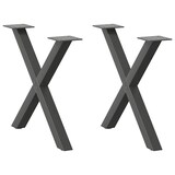 thumbnail of vidaXL Couchtischbeine X-Form 2 Stk. Anthrazit 60x(42-43) cm Stahl