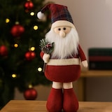 thumbnail of WellHome - Figura decorativa de Pai Natal em pé com desenho de guingão vermelho H.46cm