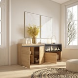 thumbnail of Sideboard, Schrank, Küche, Sideboard, Dielenschrank, 210, 4 Türen, XXL-Elektrokamin, Modern, Eiche _ 418_15