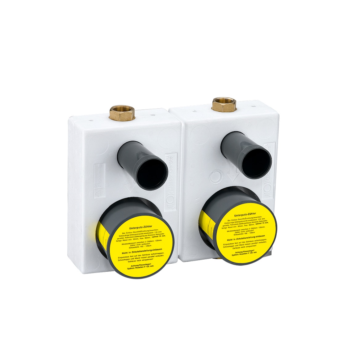 Montageblock WG-TEC 3000 Koaxial doppelt für Unterputz Wasserzähler