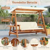 thumbnail of Merax Hollywoodschommel lounge, tuinschommel met kussens & polyester dak, met bekerhouder, beige