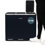thumbnail of Les Collectors Pattumiera a pedale per differenziata, Acciaio inox spazzolato, 54 L, 3 scomparti 18L, Secchi estraibili, Chiusura silenziosa N°986