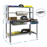 thumbnail of PROREGAL Table d'emballage BUFFALO avec tiroir | HxLxP 84x90x76cm | Capacité de charge 400kg | Galvanisé