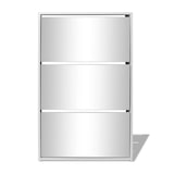 thumbnail of vidaXL Schuhschrank mit 3 Fächern Spiegel Weiß 63x17x102,5 cm