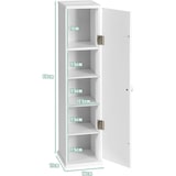 thumbnail of COSTWAY Toilettenschrank, weiß, Badezimmerschrank, schmaler Badezimmerschrank mit 3 herausnehmbaren Einlegeböden